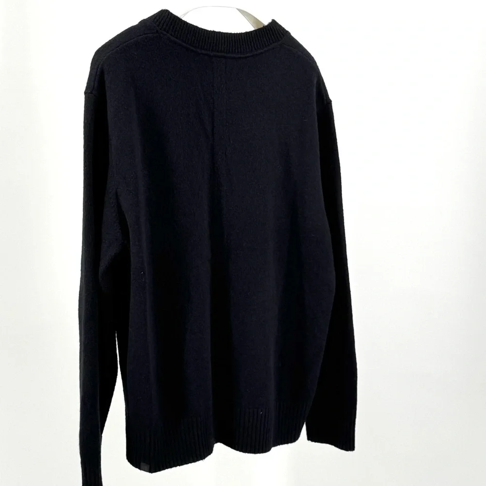 Lululemon Men’s Black Cotton Wool Blend Textured Knit Crewneck Sweater Size M
